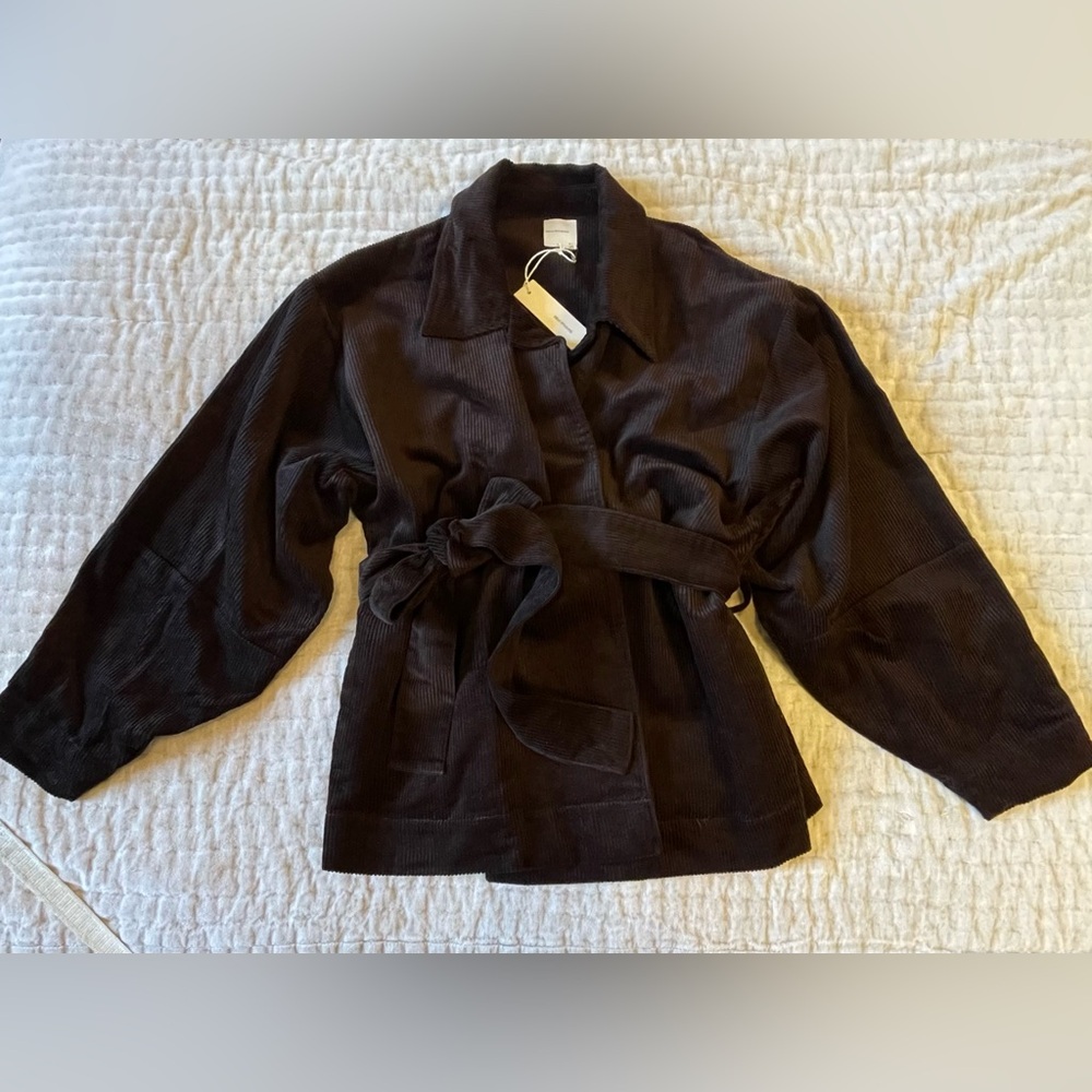 DEIJI STUDIOS Cord House Coat In Cedar Belted Slouchy Cozy Jacket FW 2023 NWT OS - Picture 7 of 16